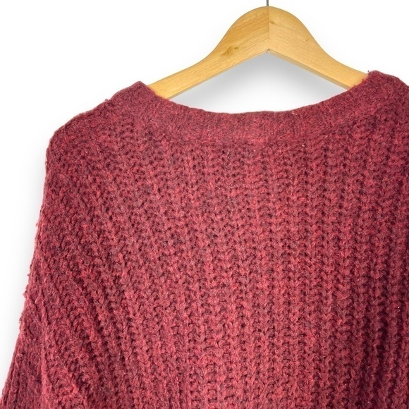 American Eagle Outfitters Cozy Crew Neck Sweater, Maroon Red, Size Small - Picture 8 of 10